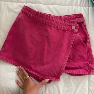 Pink denim skort size S worn once